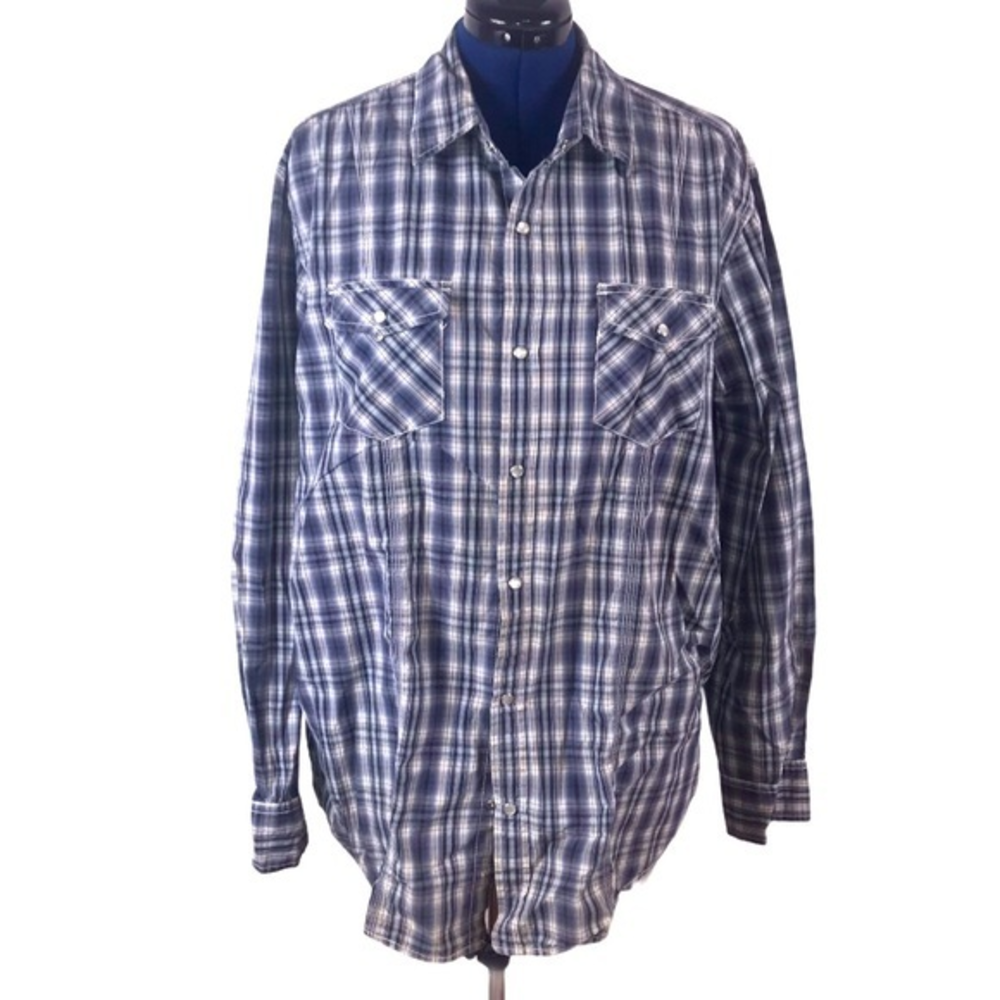 Sonoma Life & Style XL Mens blue/white long sleeve 100% cotton button up shirt